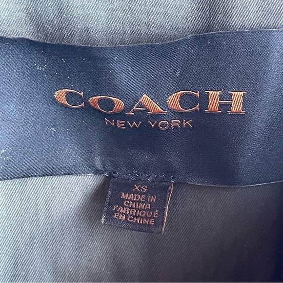 COACH Women’s Size XS Belted Olive Green Mid Length Trench Coat jacket - Picture 3 of 10